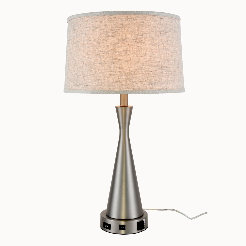 Brio Collection 1-Light Vintage Nickel Finish Table Lamp