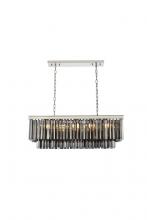 Elegant 1202D40PN-SS/RC - Sydney 12 Light Polished Nickel Chandelier Silver Shade (Grey) Royal Cut Crystal