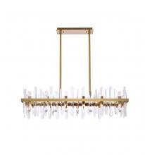 Elegant 2200G42SG - Serena 42 Inch Crystal Rectangle Chandelier in Satin Gold