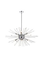 Elegant 2502D32C - Sienna 32 Inch Crystal Rod Pendant in Chrome