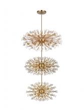 Elegant 2550G48L3SG - Vera 48 inch three tiers crystal starburst chandelier in satin gold