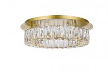 Elegant 3503F18G - Monroe LED Light Gold Flush Mount Clear Royal Cut Crystal