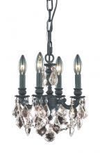 Elegant 9104D10DB-GT/RC - Lille 4 Light Dark Bronze Pendant Golden Teak (Smoky) Royal Cut Crystal