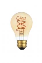 Elegant A19LED301-6PK - LED Decorative Helix Vertical 2000k Nostalgic Filament 6 Watts 300 Lumens Amber Tint A19 Light Bulb