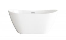 Elegant BT10354GW-BNK - 59 inch Soaking Bathtub in Glossy White with Brushed Nickel Trim