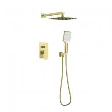 Elegant FAS-9003BGD - Petar Complete Shower Faucet System with Rough-in Valve in Brushed Gold