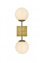 Elegant LD2358SG - Neri 6 inch Wall Sconce White Shade in Satin Gold