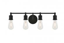 Elegant LD4028W22BK - Serif 4 Light Black Wall Sconce