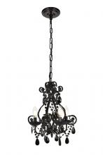 Elegant LD5018D12BK - Kato Collection Pendant D12.6 H16.3 Lt:4 polished Black Finish