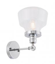 Elegant LD6235C - Lyle 1 Light Chrome and Clear Seeded Glass Wall Sconce