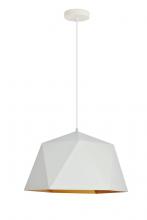 Elegant LDPD2082 - Arden Collection Pendant D17.7 H11.4 Lt:1 Frosted White and Gold Finish