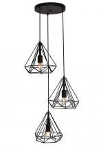 Elegant LDPD2091 - Jago Collection Pendant D18.1 H24.3 Lt:3 Black Finish