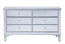 Elegant MF6-1036S - 6 Drawers Cabinet 60 In.x20 In.x34 In. in Silver Paint