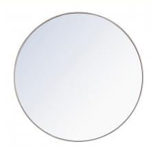 Elegant MR4049S - Metal Frame Round Mirror 48 Inch Silver Finish