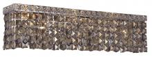 Elegant V2033W26C-GT/RC - MaxIme 6 Light Chrome Wall Sconce Golden Teak (Smoky) Royal Cut Crystal