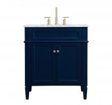 Elegant VF12530BL - 30 Inch Single Bathroom Vanity in Blue