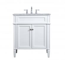 Elegant VF12530WH - 30 Inch Single Bathroom Vanity in White