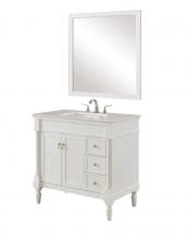Elegant VF13036AW - 36 In. Single Bathroom Vanity Set in Antique White