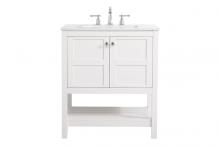 Elegant VF16430WH - 30 Inch Single Bathroom Vanity in White