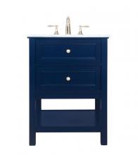 Elegant VF27024BL - 24 Inch Single Bathroom Vanity in Blue