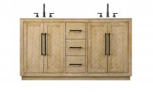 Elegant VF29060DLO - 60 inch Double Bathroom Vanity in Linen Oak