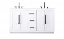 Elegant VF29060DWH - 60 inch Double Bathroom Vanity in White