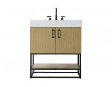 Elegant VF29230MHB - 30 inch Single Bathroom Vanity in  Honey Brown