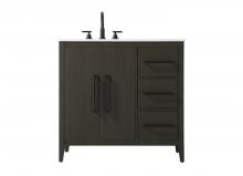 Elegant VF29336MMB - 36 Inch Single Bathroom Vanity In Mocha Brown