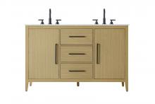 Elegant VF29354DMHB - 54 Inch Double Bathroom Vanity In Honey Brown