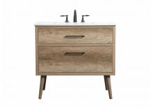 Elegant VF41036NT - 36 inch Single bathroom vanity in natural oak