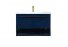 Elegant VF43530MBL - 30 Inch Single Bathroom Vanity in Blue