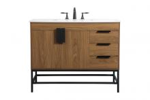 Elegant VF48842WB - 42 Inch Single Bathroom Vanity in Walnut Brown