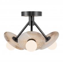 Alora Lighting SF346313UBAR - Dahlia 13-in Urban Bronze/Alabaster LED Semi Flush Mount