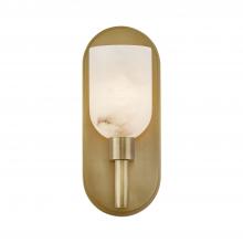 Alora Lighting WV338101VBAR - Lucian 9-in Vintage Brass/Alabaster 1 Light Wall/Vanity