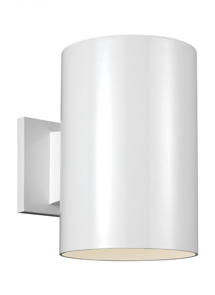 Outdoor Cylinders transitional 1-light integrated LED outdoor exterior large wall lantern sconce in