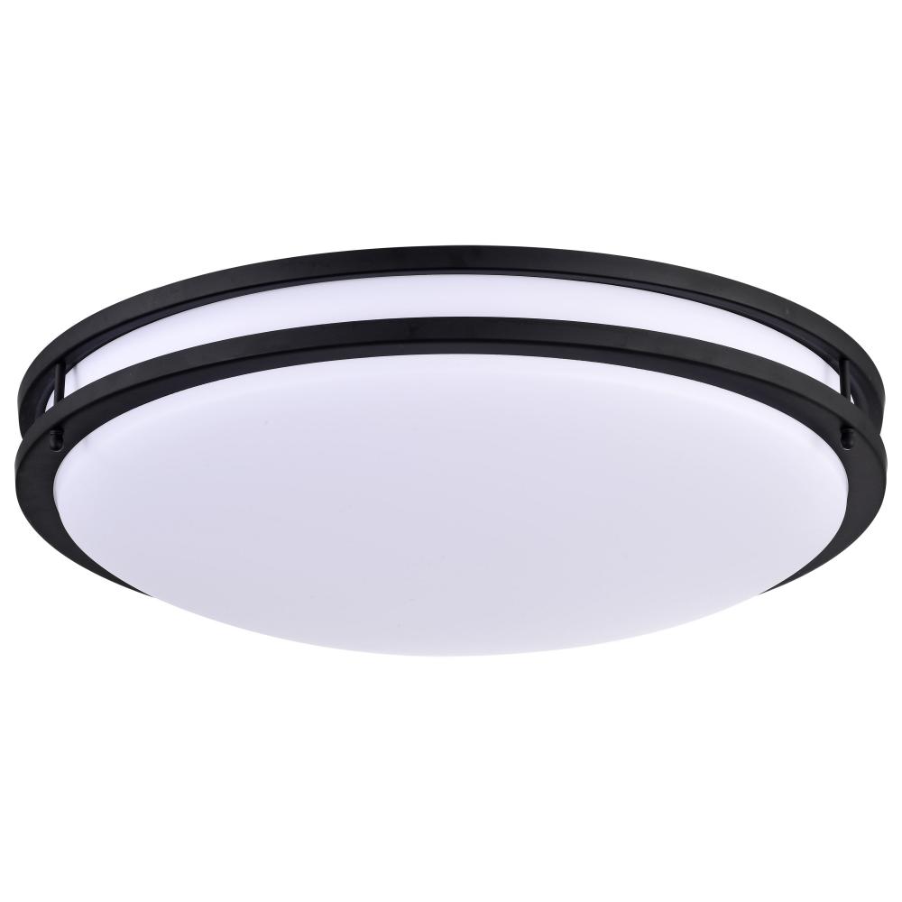 Glamour LED 24 inch; Flush Mount Fixture; Black Finish; CCT Selectable 3K/4K/5K