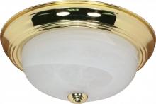 Nuvo 60/213 - 2 Light - 11" Flush with Alabaster Glass - Polished Brass Finish