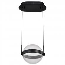 Nuvo 62/2031 - Arvada; 8 Inch LED Pendant; Matte Black; Etched Acrylic Lens