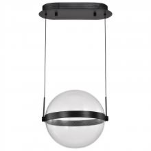 Nuvo 62/2032 - Arvada; 12 Inch LED Pendant; Matte Black; Etched Acrylic Lens