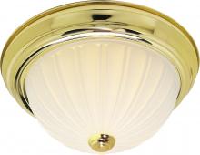 Nuvo SF76/124 - 2 Light - 11" Flush with Frosted Melon Glass - Polished Brass Finish