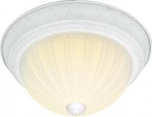 Nuvo SF76/125 - 2 Light - 11" Flush with Frosted Melon Glass - Textured White Finish