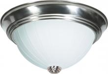 Nuvo SF76/243 - 2 Light - 11" Flush with Frosted Melon Glass - Brushed Nickel Finish