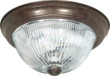 Nuvo SF76/606 - 2 Light - 11" Flush with Ribbed Glass - Old Bronze Finish