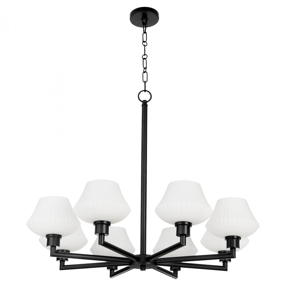 Cassini 8 Light Chandelier, Matte Black