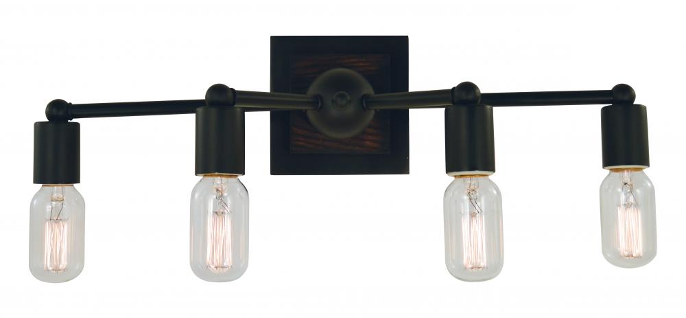 4-Light Matte Black Modern Farmhouse Sconce