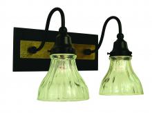 Framburg 5612 MBLACK/AB - 2-Light Matte Black/Antique Brass Accent Sconce