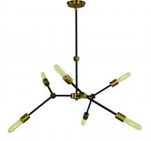 Framburg 5630 AB/MBLACK - 6-Light Antique Brass/Matte Black Accents Kinetic Dining Chandelier