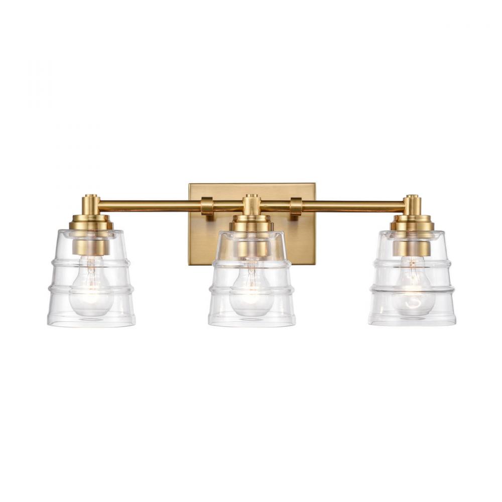 Pulsate 21.5'' Wide 3-Light Vanity Light - Satin Brass