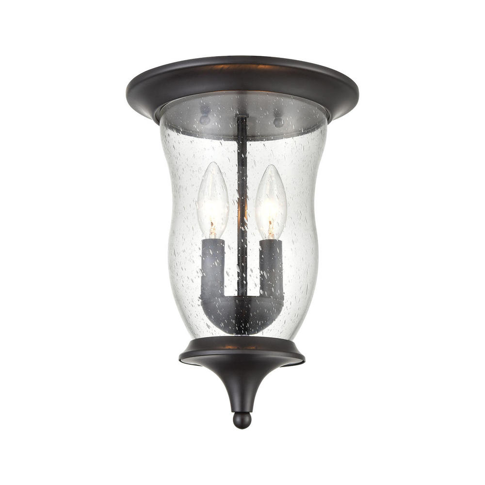 Thomas - Trinity 9'' Wide 2-Light Outdoor Flush Mount - Oil Rubbed Bronze