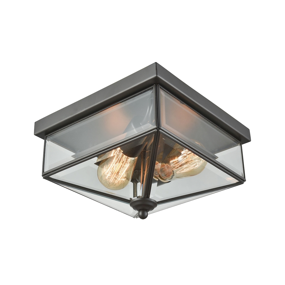 Thomas - Lankford 10'' Wide 2-Light Outdoor Flush Mount - Oil Rubbed Bronze
